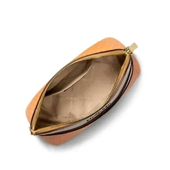 New Michael Kors Jet Set Travel Medium Dome Crossbody Pop Orange Multi - Picture 2 of 5